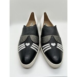 Karl Lagerfeld Paris Slip-On Avery Cat Leather Sneakers Size‎ 6.5M Black Casual